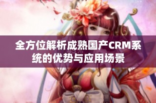 全方位解析成熟国产CRM系统的优势与应用场景