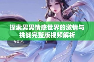 探索男男情感世界的激情与挑战完整版视频解析