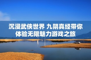 沉浸武侠世界 九阴真经带你体验无限魅力游戏之旅