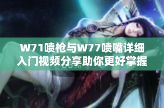 W71喷枪与W77喷嘴详细入门视频分享助你更好掌握喷涂技巧