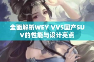 全面解析WEY VV5国产SUV的性能与设计亮点