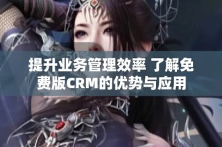 提升业务管理效率 了解免费版CRM的优势与应用