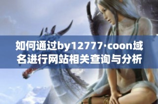 如何通过by12777·coon域名进行网站相关查询与分析