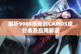 解析9988色母的CAMDS成分表及应用解读