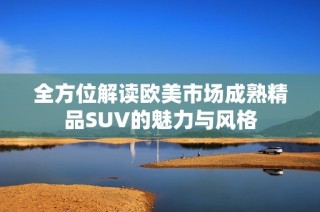 全方位解读欧美市场成熟精品SUV的魅力与风格
