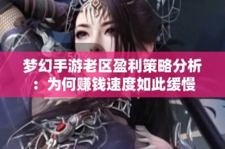 梦幻手游老区盈利策略分析：为何赚钱速度如此缓慢