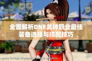 全面解析DNF武神职业最佳装备选择与搭配技巧