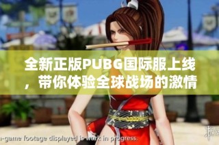 全新正版PUBG国际服上线，带你体验全球战场的激情与挑战