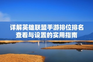 详解英雄联盟手游排位排名查看与设置的实用指南