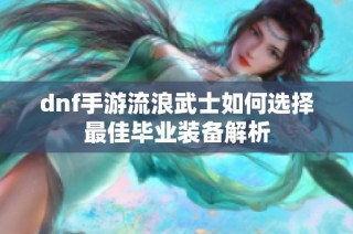 dnf手游流浪武士如何选择最佳毕业装备解析