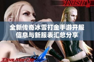 全新传奇冰雪打金手游开服信息与新服表汇总分享