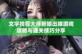 文字找茬大师新娘出嫁游戏攻略与通关技巧分享