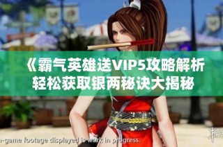 《霸气英雄送VIP5攻略解析 轻松获取银两秘诀大揭秘》