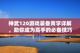 神武120游戏装备黄字详解，助你成为高手的必备技巧攻略