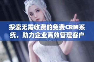 探索无需收费的免费CRM系统，助力企业高效管理客户关系