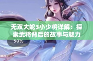 无双大蛇3小少将详解：探索武将背后的故事与魅力