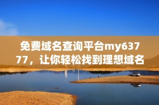 免费域名查询平台my63777，让你轻松找到理想域名