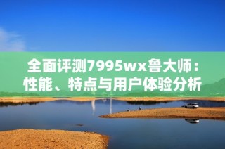 全面评测7995wx鲁大师：性能、特点与用户体验分析