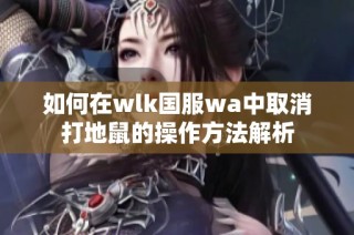 如何在wlk国服wa中取消打地鼠的操作方法解析