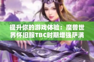 提升你的游戏体验：魔兽世界怀旧服TBC时期增强萨满实用宏技巧分享