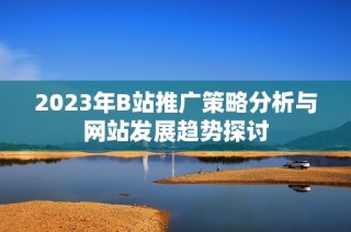 2023年B站推广策略分析与网站发展趋势探讨