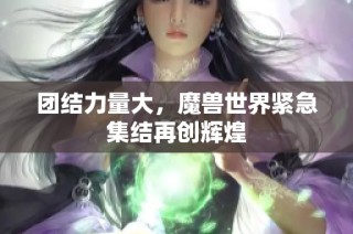 团结力量大，魔兽世界紧急集结再创辉煌