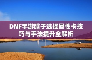 DNF手游瞎子选择属性卡技巧与手法提升全解析