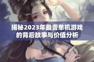 揭秘2023年最贵单机游戏的背后故事与价值分析