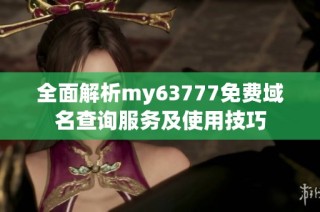 全面解析my63777免费域名查询服务及使用技巧