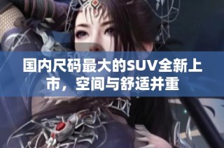 国内尺码最大的SUV全新上市，空间与舒适并重