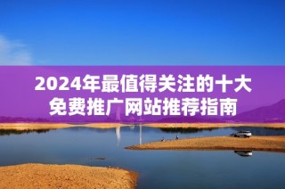 2024年最值得关注的十大免费推广网站推荐指南