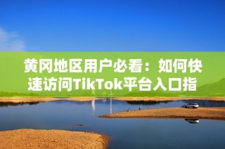 黄冈地区用户必看：如何快速访问TikTok平台入口指南