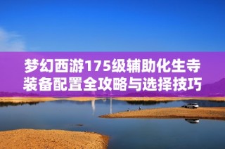 梦幻西游175级辅助化生寺装备配置全攻略与选择技巧解析