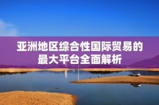 亚洲地区综合性国际贸易的最大平台全面解析