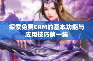 探索免费CRM的基本功能与应用技巧第一集