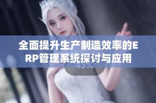 全面提升生产制造效率的ERP管理系统探讨与应用