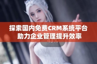 探索国内免费CRM系统平台 助力企业管理提升效率