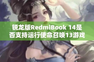 锐龙版RedmiBook 14是否支持运行使命召唤13游戏分析