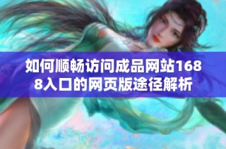 如何顺畅访问成品网站1688入口的网页版途径解析