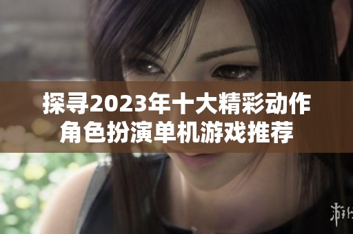 探寻2023年十大精彩动作角色扮演单机游戏推荐