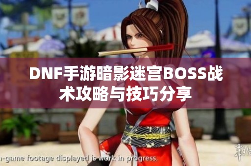 DNF手游暗影迷宫BOSS战术攻略与技巧分享