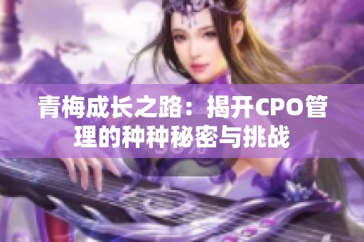 青梅成长之路：揭开CPO管理的种种秘密与挑战