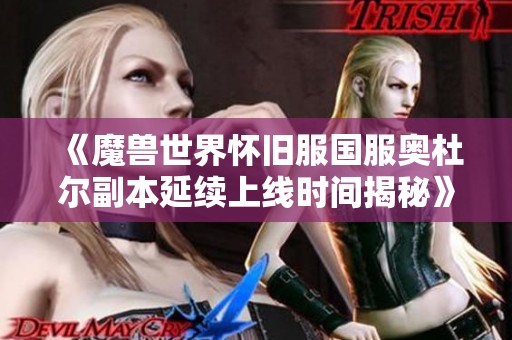 《魔兽世界怀旧服国服奥杜尔副本延续上线时间揭秘》