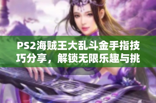 PS2海贼王大乱斗金手指技巧分享，解锁无限乐趣与挑战