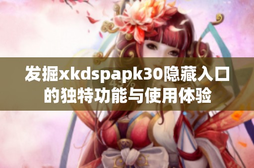 发掘xkdspapk30隐藏入口的独特功能与使用体验