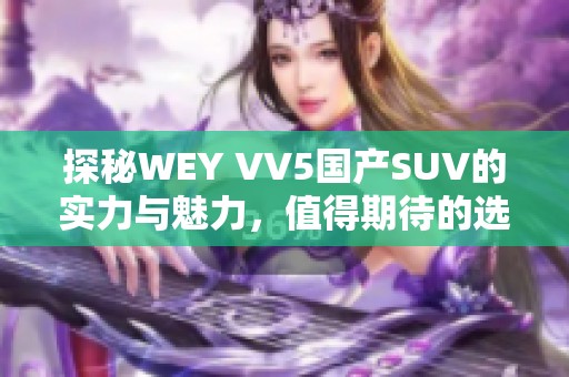 探秘WEY VV5国产SUV的实力与魅力，值得期待的选择