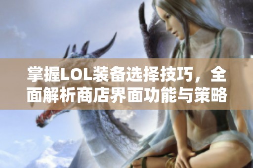 掌握LOL装备选择技巧，全面解析商店界面功能与策略