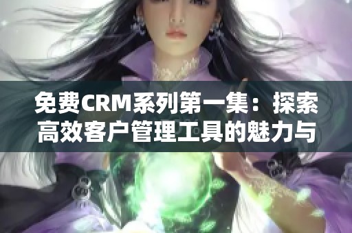 免费CRM系列第一集：探索高效客户管理工具的魅力与应用