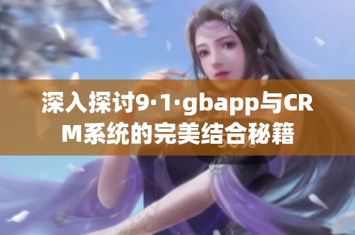 深入探讨9·1·gbapp与CRM系统的完美结合秘籍