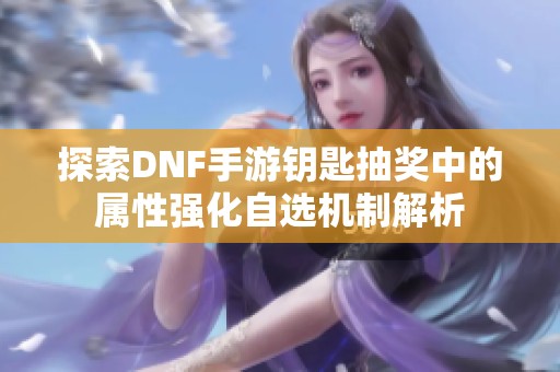 探索DNF手游钥匙抽奖中的属性强化自选机制解析